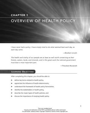 Overview of Health Policy