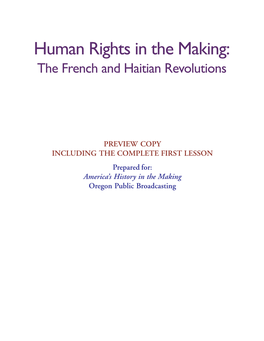 Human Rights in the Making: the French and Haitian Revolutions