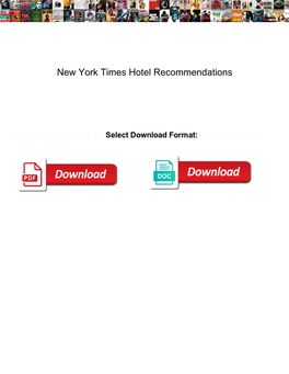 New York Times Hotel Recommendations