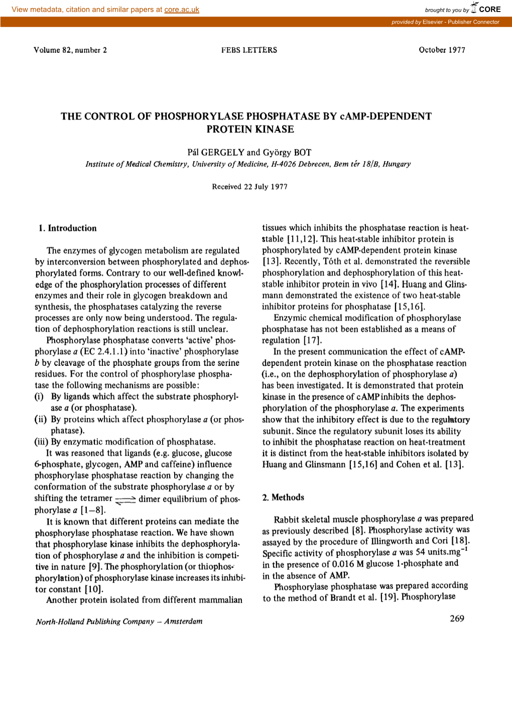 The Control of Phosphorylase Phosphatase by Camp-Dependent Protein Kinase