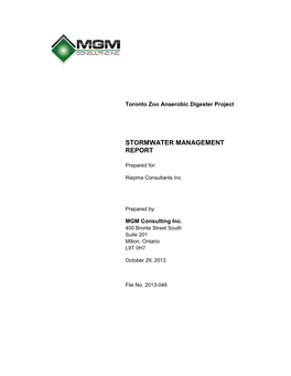 Stormwater Management Report