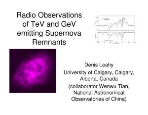 Radio Observations of Tev and Gev Emitting Supernova Remnants