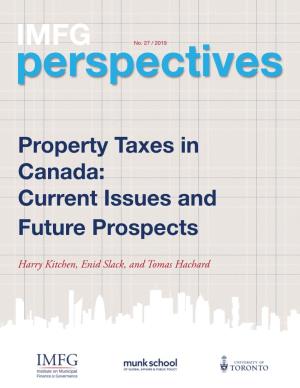 Property Taxes in Canada: Current Issues and Future Prospects