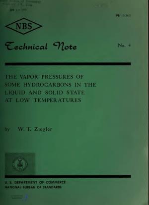 The Vapor Pressures of Some Hydrocarbons in the Liquid and Solid State at Low Temperatures