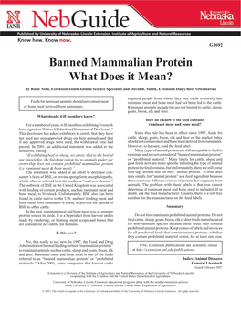 Banned Mammalian Protein What Does It Mean?