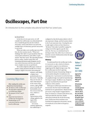 Oscilloscopes, Part One
