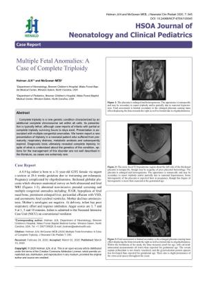 Multiple Fetal Anomalies: a Case of Complete Triploidy