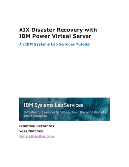 AIX Disaster Recovery with IBM Power Virtual Server