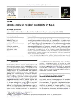 Direct Sensing of Nutrient Availability by Fungi