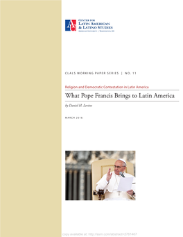 What Pope Francis Brings to Latin America