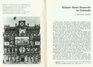 Hubert Howe Bancroft in Colorado