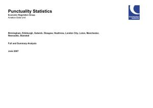Punctuality Statistics Economic Regulation Group Aviation Data Unit