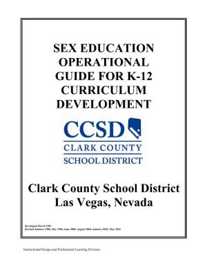 Sex Education Operational Guide for K-12 Curriculum Development