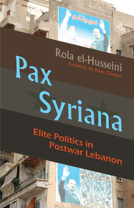 Elite Politics in Postwar Lebanon