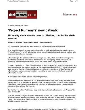 'Project Runway's' New Catwalk Page 1 of 3