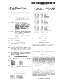 (12) United States Patent (10) Patent No.: US 8,790,922 B2 Tuschl Et Al