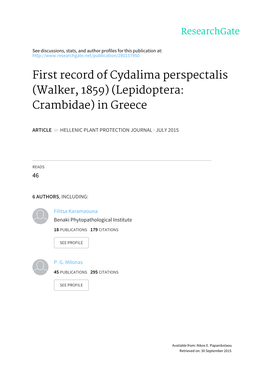 First Record of Cydalima Perspectalis (Walker, 1859) (Lepidoptera: Crambidae) in Greece