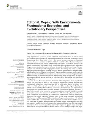 Ecological and Evolutionary Perspectives
