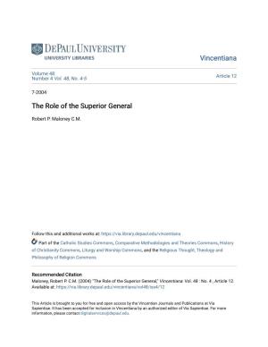 The Role of the Superior General