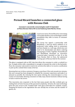 Pernod Ricard Launches a Connected Glass with Havana Club