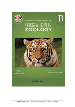 Egypt. Acad. J. Biolog. Sci. (B. Zoology) Vol. 11(3)Pp 1-11 (2019) Egypt
