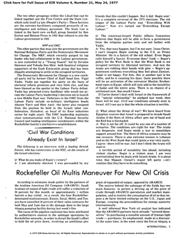 Rockefeller Oil Multis Maneuver for New Oil Crisis