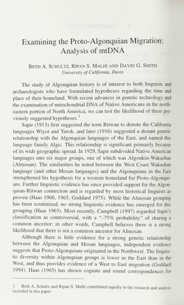 Analysis of Mtdna