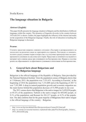 The Language Situation in Bulgaria