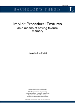 BACHELOR's THESIS Implicit Procedural Textures