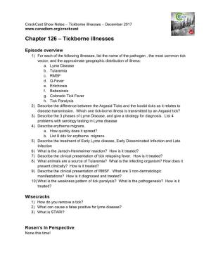 Chapter 126 – Tickborne Illnesses