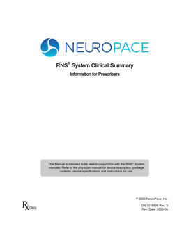 RNS System Clinical Summary Information for Prescribers