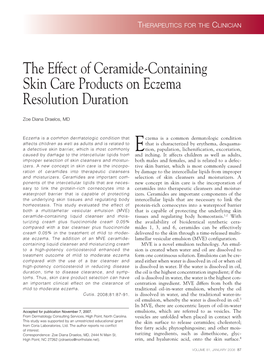 The Effect of Ceramide-Containing Skin Care Products on Eczema Resolution Duration