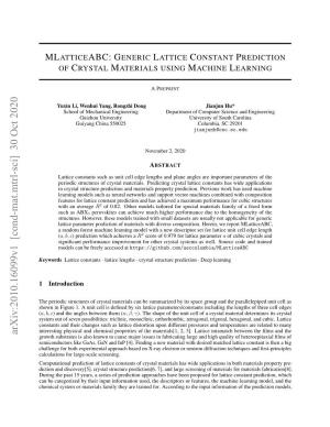 Mlatticeabc: Generic Lattice Constant Prediction