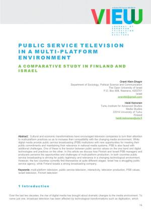Public Service Television in a Multi-Platform Environment