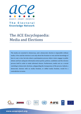 The ACE Encyclopaedia: Media and Elections