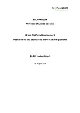 Cross Platform Development Possibilities and Drawbacks of The