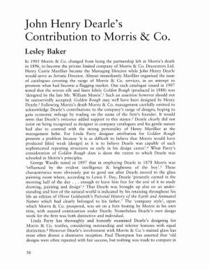 John Henry Dearle's Contribution to Morris &
