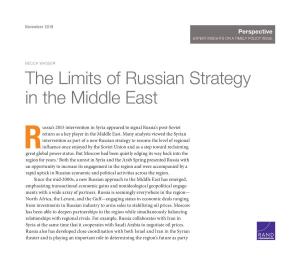 The Limits of Russian Strategy in the Middle East