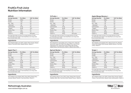 Fruitco Fruit Juice Nutrition Information