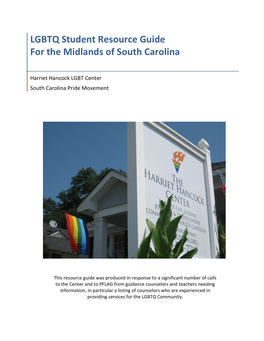 LGBTQ Student Resource Guide for the Midlands of South Carolina