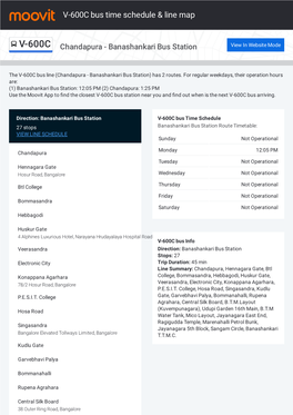 V-600C Bus Time Schedule & Line Route