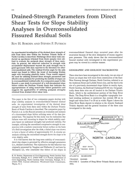 Drained-Strength Parameters from Direct Shear Tests for Slope Stability Analyses in Overconsolidated Fissured Residual Soils