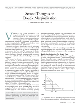 Second Thoughts on Double Marginalization