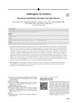 Androgens in Women: Hormone-Modulating Therapies For