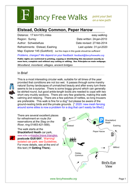 Elstead, Ockley Common, Peper Harow