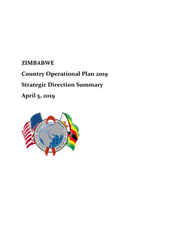 ZIMBABWE Country Operational Plan 2019 Strategic Direction Summary April 5, 2019