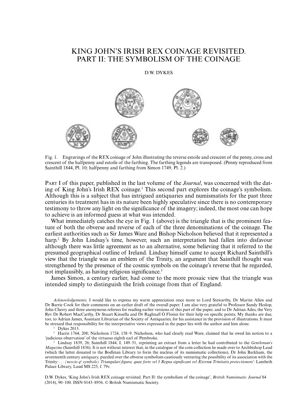 'King John's Irish REX Coinage Revisited. Part II: the Symbolism Of