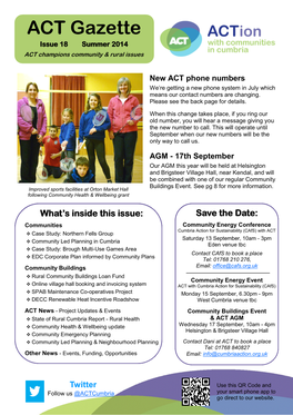 ACT Gazette Issue 18 Summer 2014 ACT Champions Community & Rural Issues