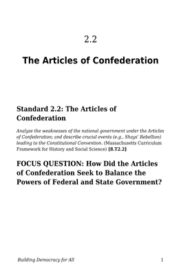 The Articles of Confederation