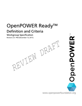 Openpower Ready™ November 13, 2017 Revision 2.0 - PRD